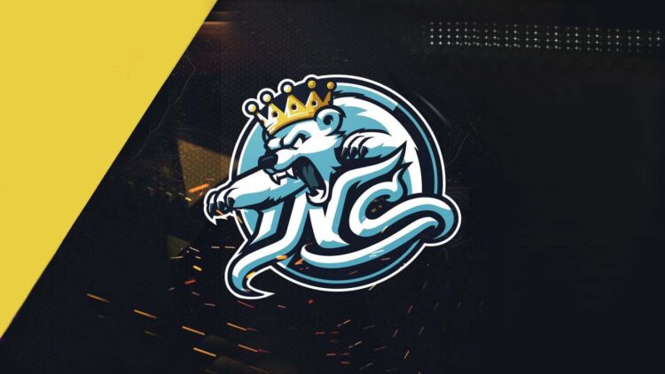 a logo of a bear with a crown